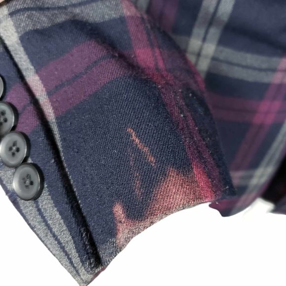 Express Plaid Blazer - Navy and Purple - Picture 6 of 10